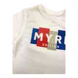 Mayoral T-Shirt Girocollo Tinta Unita con Stampe In Contrasto Bianco per Neonato