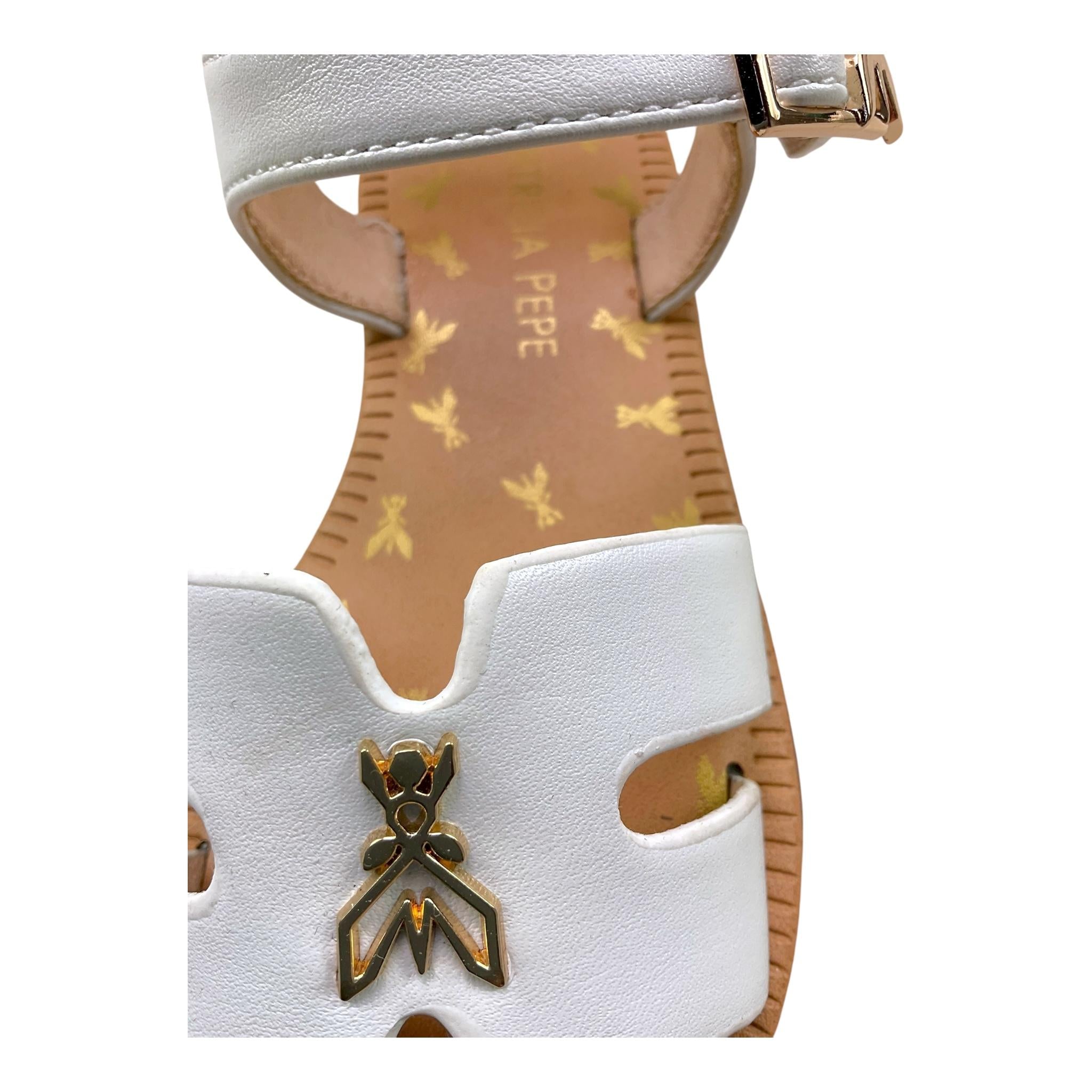 Patrizia Pepe Sandali Tinta Unita con Applicazioni per Bambina PPK368 BIANCO PATRIZIA PEPE 
