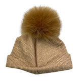 NINNAOH cappello tinta unita con pon pon Beige per Neonato I23206PEL BEIGE NINNAOH 