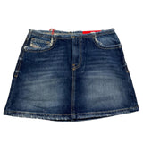 Diesel Gonna In Denim Tinta Unita Blu Per Bambina