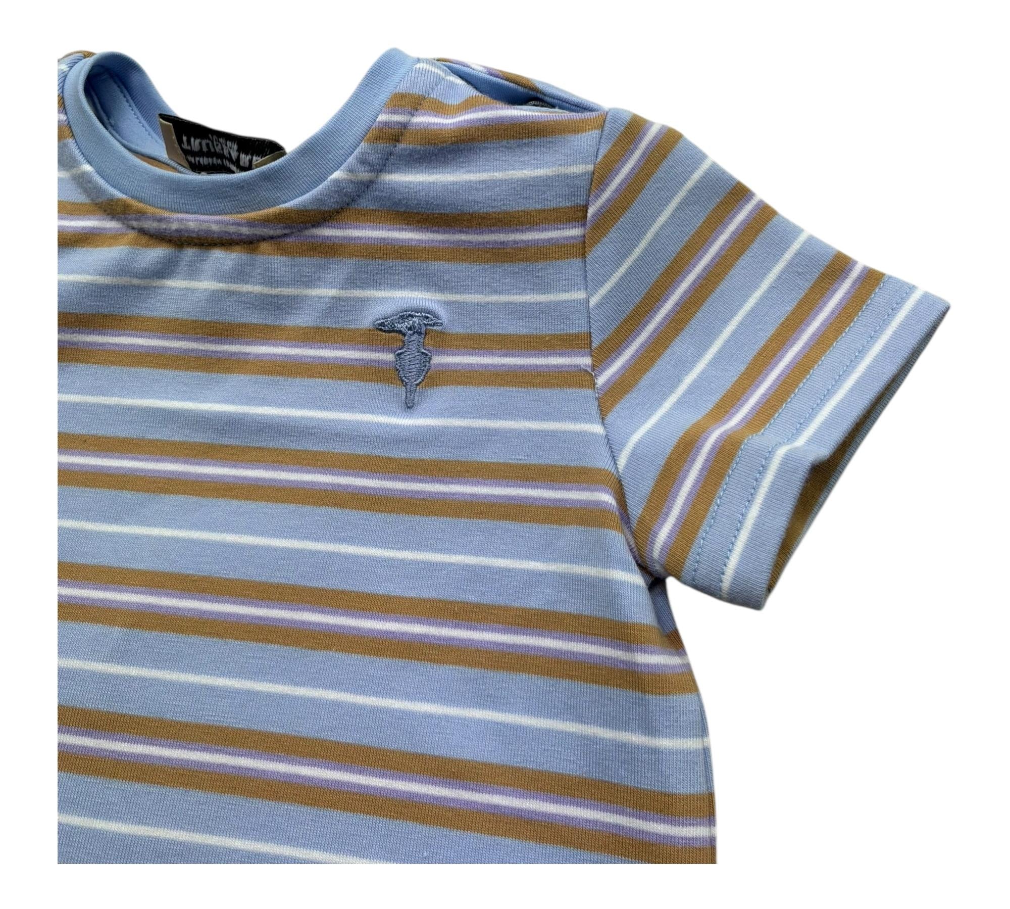 Trussardi T-Shirt Girocollo Fantasia A Righe per Neonata TIP26110TS AZZURRO TRUSSARDI 