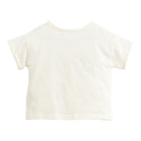 Play Up T-Shirt Girocollo Tinta Unita Con Stampa In Contrasto Panna Per Neonato