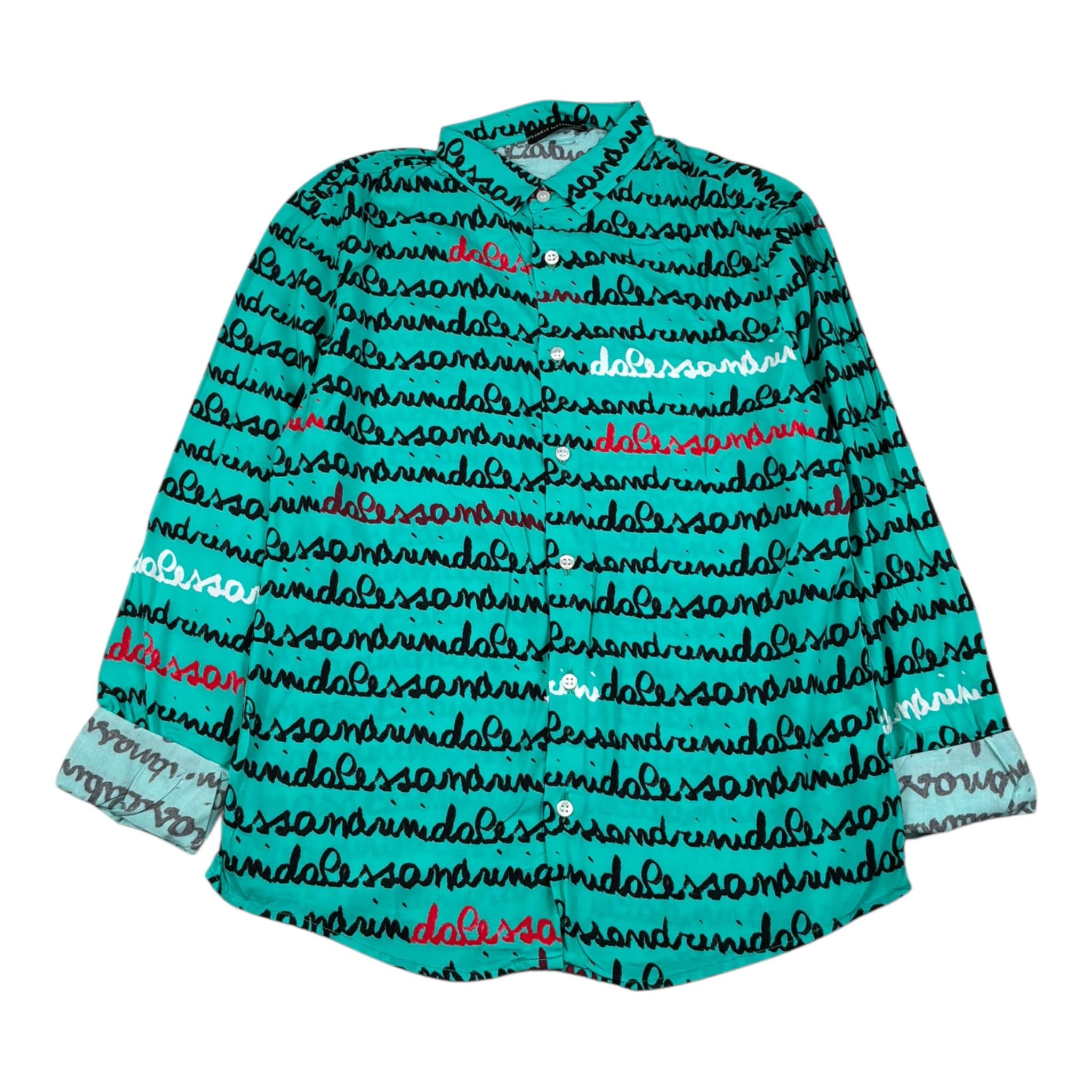 Daniele Alessandrini Camicia Manica Lunga tinta unita con Stampa Verde Acqua per Bambino 1235C00159X VERDE ACQUA DANIELE ALESSANDRINI 