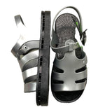 Sensi Sandali Bicolore In Gomma Con Fibie Argento Per Bambina