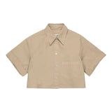 Maison Margiela Camicia Tinta Unita Modello Crop per Bambina M60511 BEIGE MAISON MARGIELA 