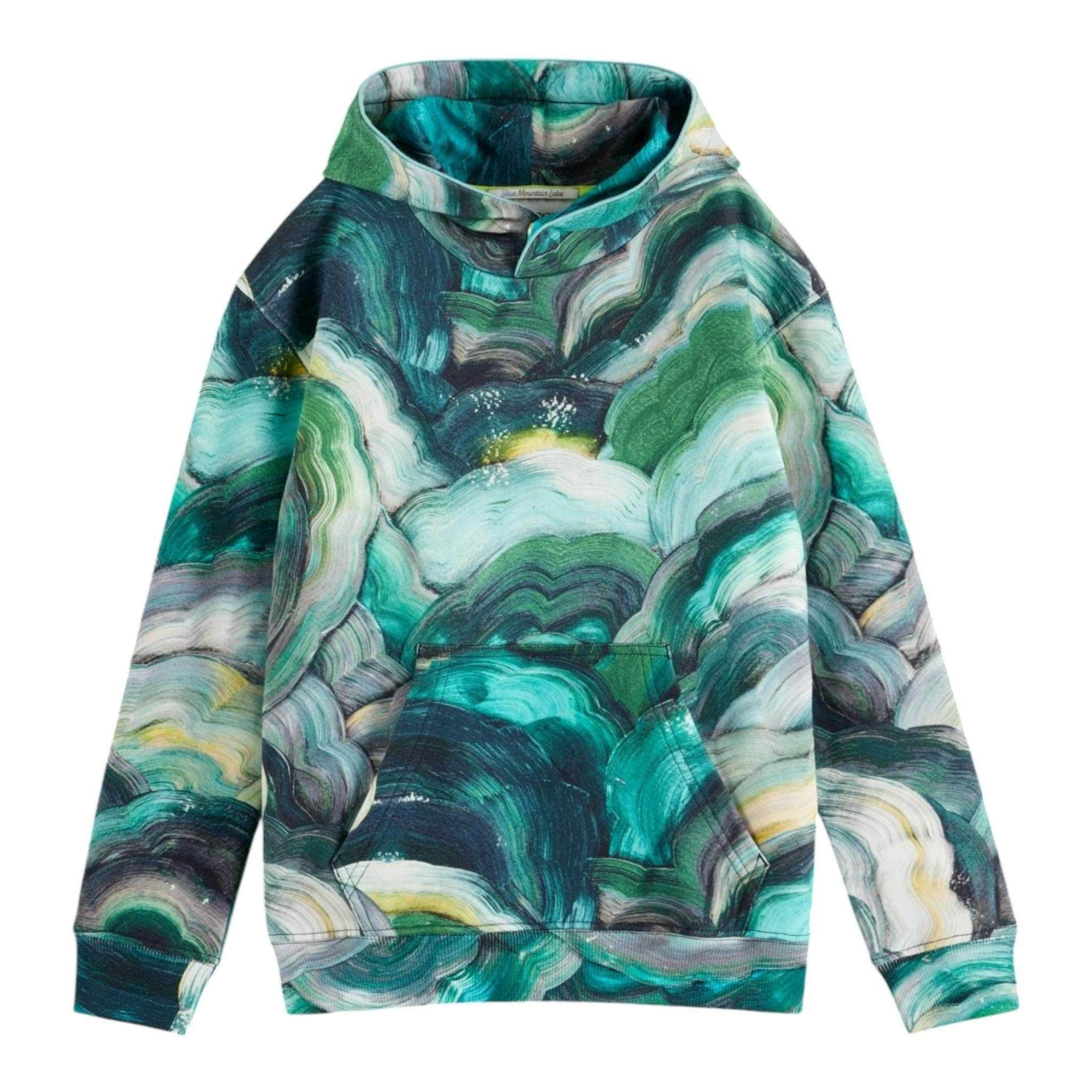 Scotch & Shrunk Felpa Tinta Unita con Fantasia E Cappuccio per Bambino 179479 VERDE SCOTCH & SHRUNK 