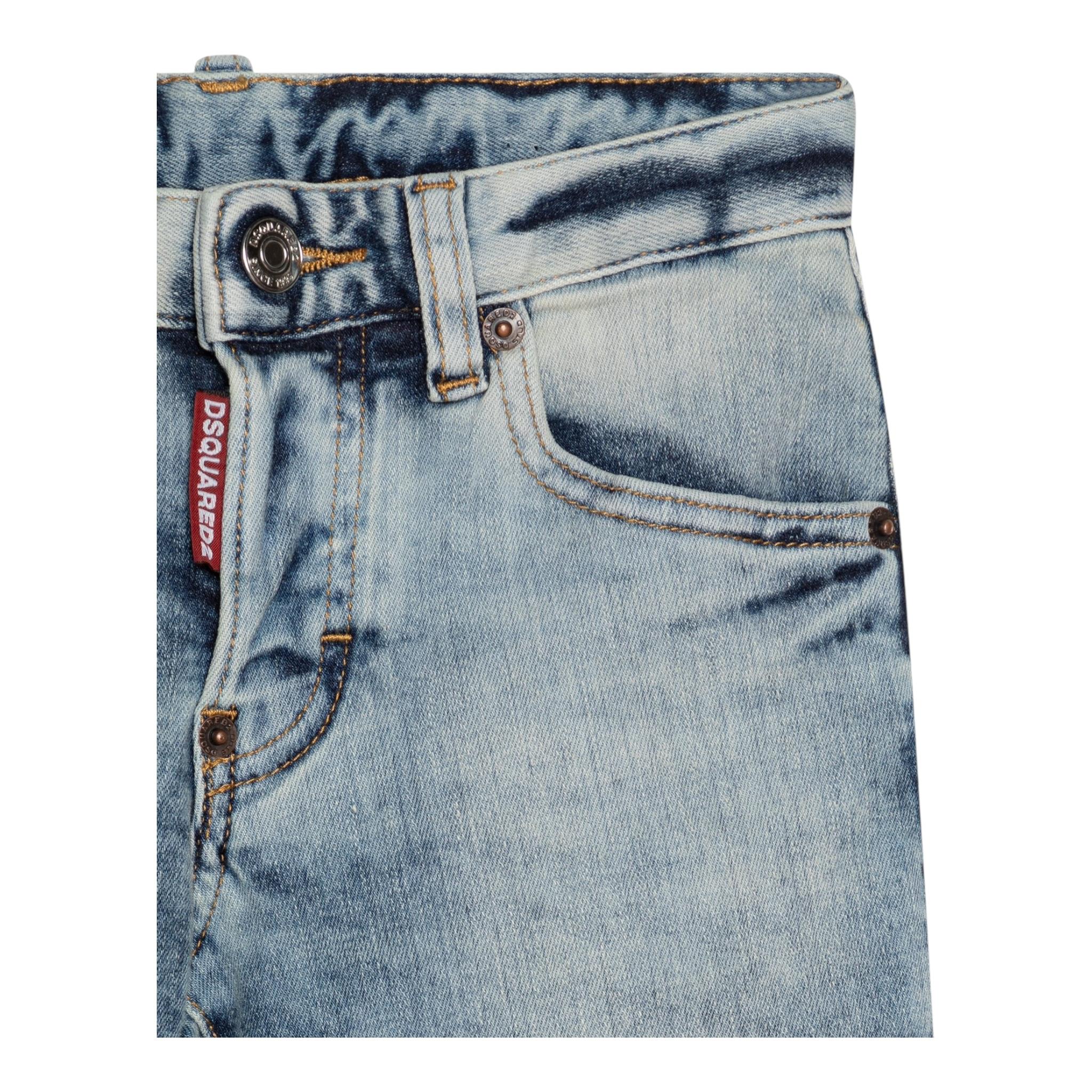 Dsquared2 Jeans Tinta Unita con 5 Tasche per Bambino DQ03LD AZZURRO DSQUARED2 