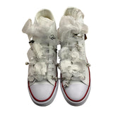 Quickas Sneakers Bicolore con Lacci e Applicazioni Bianco per Bambina