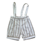 Manuel & Frank Salopette Tinta Unita con Fantasia A Righe per Neonato MF2483I BIANCO/BEIGE MANUEL & FRANK 