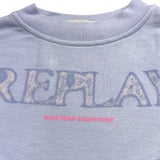 Replay Felpa Girocollo Tinta Unita con Stampa per Bambina SG2125 AZZURRO REPLAY 
