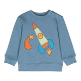 STELLA McCARTNEY felpa girocollo tinta unita con stampa in contrasto Blu per Neonato TV4520 BLU STELLA McCARTNEY 