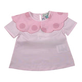 A' La Page T-Shirt Tinta Unita con Colletto per Neonata AL05 ROSA A' LA PAGE 