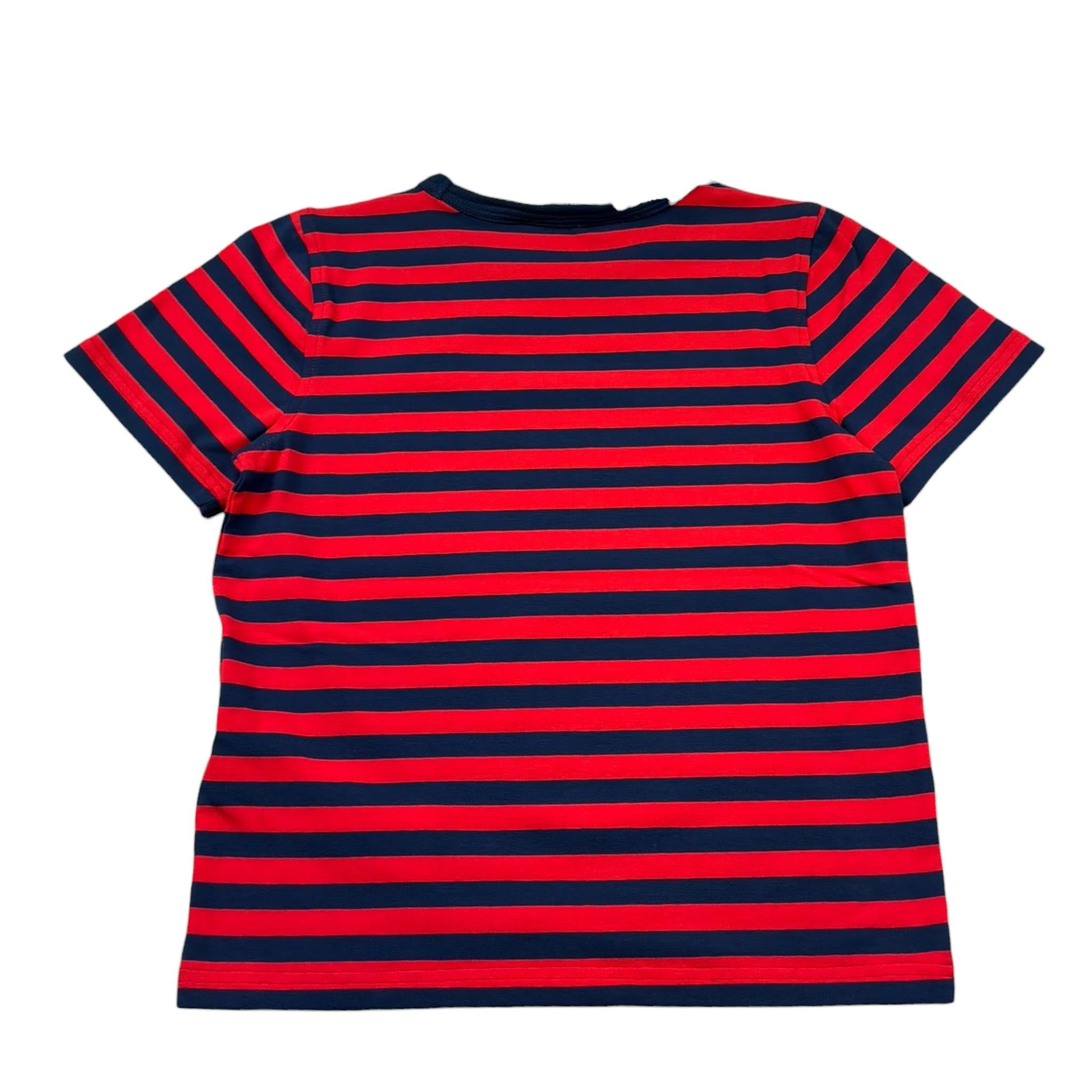 K-Way T-Shirt Girocollo Tinta Unita con Stampa E Fantasia A Righe per Bambino K4132BW ROSSO/BLU K-WAY 