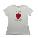 Manila Grace T-Shirt Girocollo Tinta Unita con Stampa per Bambina 310TMBS25 BIANCO MANILA GRACE 