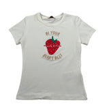 Manila Grace T-Shirt Girocollo Tinta Unita con Stampa per Bambina 310TMBS25 BIANCO MANILA GRACE 