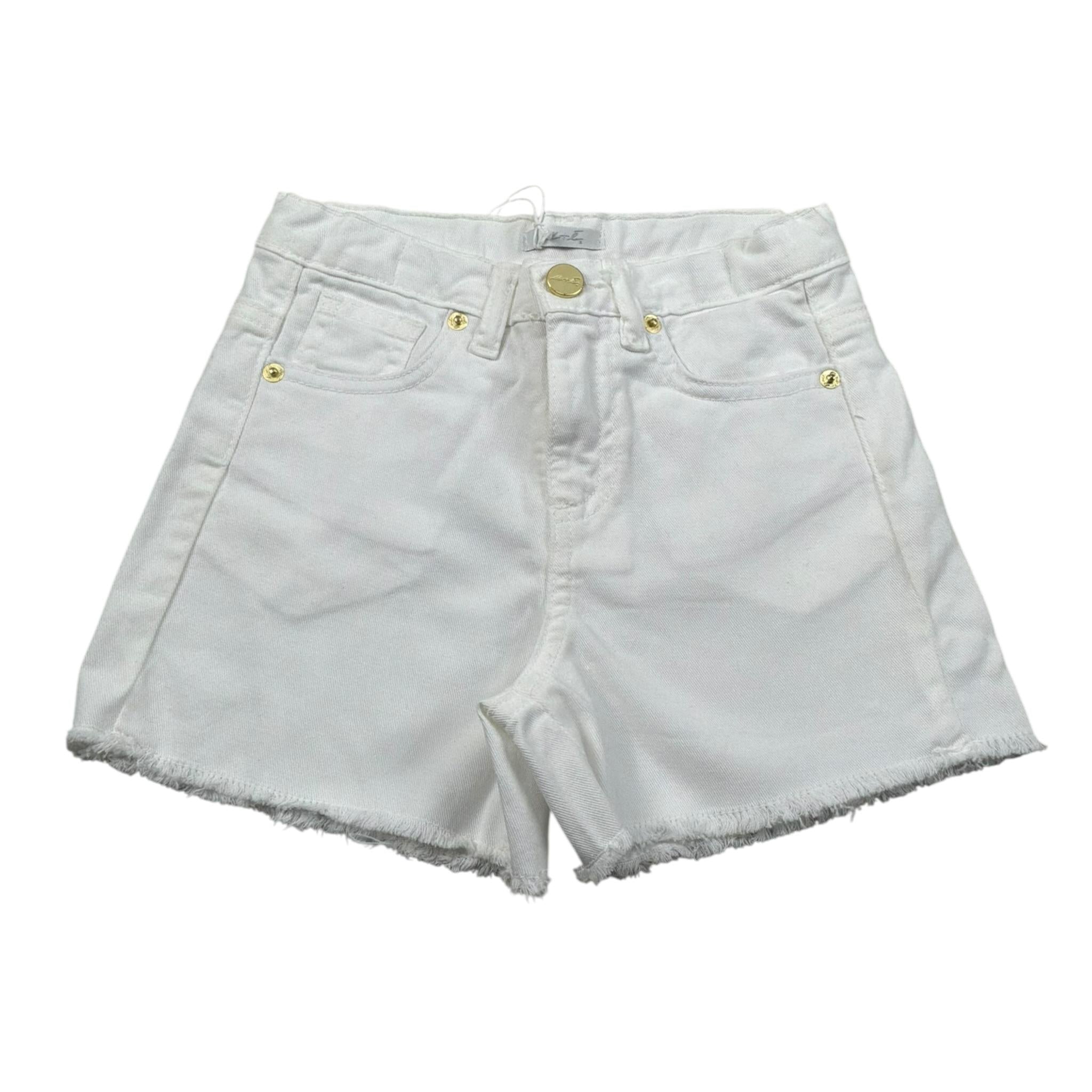 M+E' Short In Denim tinta unita con Girovita Regolabile Bianco per Bambina UE1704JX BIANCO M+E' 
