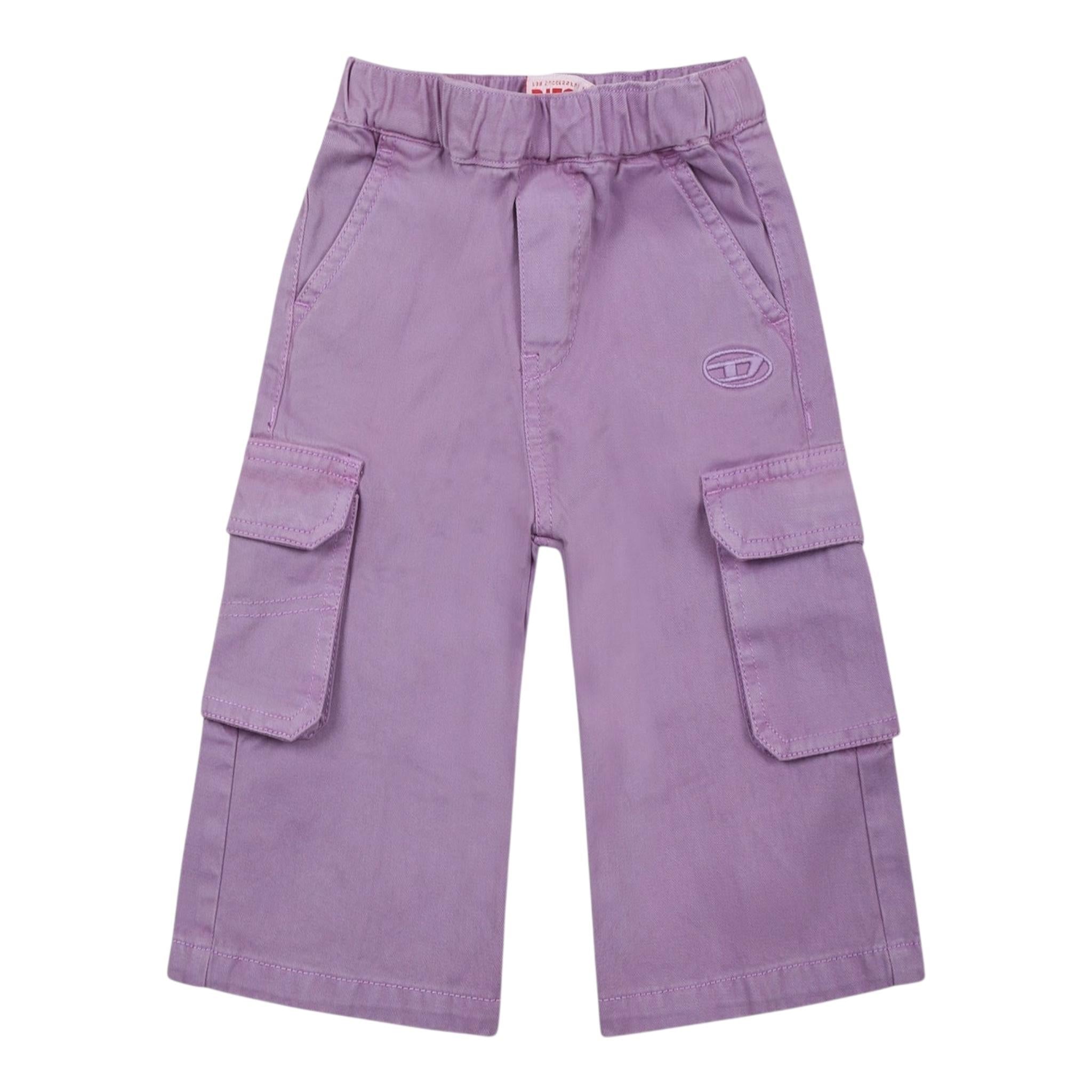 Diesel Jeans Tinta Unita Modello Cargo per Bambina K00603 VIOLA DIESEL 