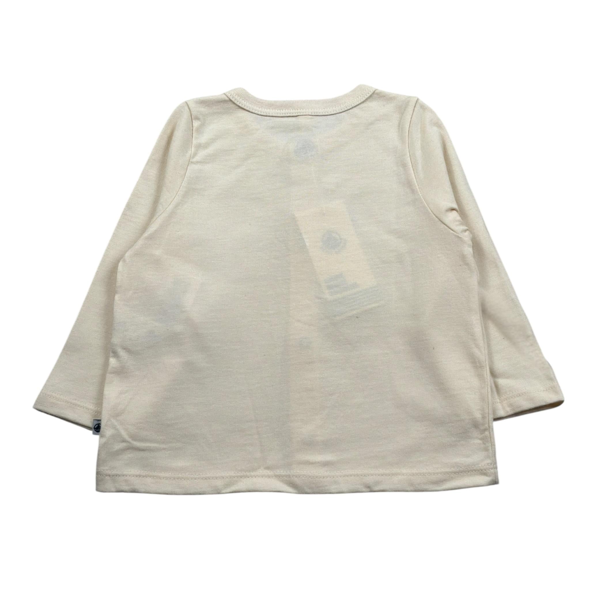 Petit Bateau Shirt tinta unita con Bottoni Crema per Neonata A09MM01070 CREMA PETIT BATEAU 