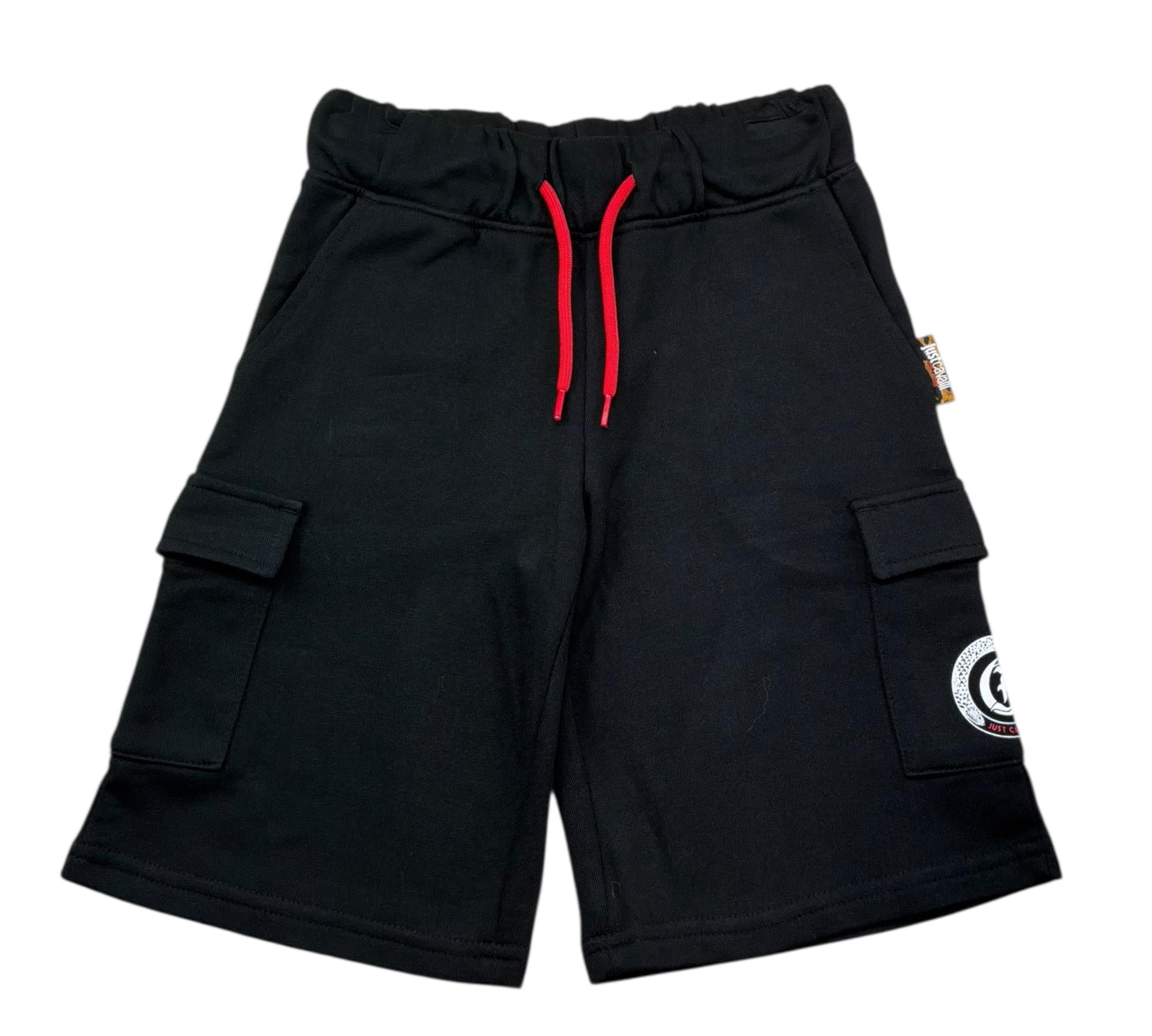 Just Cavalli Bermuda In Felpa Tinta Unita con Logo per Bambino JBP26044BE NERO JUST CAVALLI 