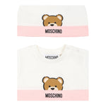 Moschino Set Pagliaccetto-Cappello Bicolore per Neonata MUY07EX BIANCO/ROSA MOSCHINO 
