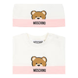 Moschino Set Pagliaccetto-Cappello Bicolore per Neonata MUY07EX BIANCO/ROSA MOSCHINO 