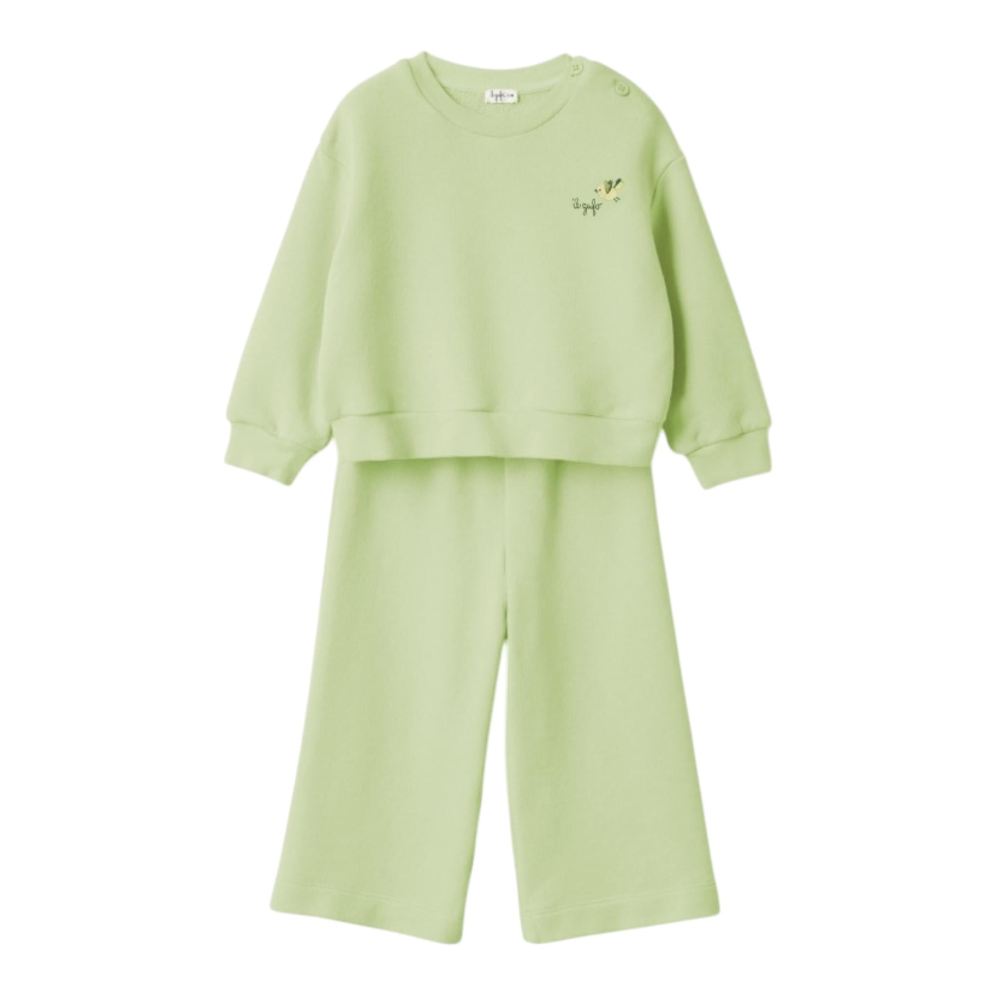 Il Gufo Completo 2 Pezzi Felpa-Pantalone Tinta Unita per Neonata P25DP543MF701 VERDE IL GUFO 