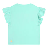 Billieblush T-Shirt Girocollo Tinta Unita Con Paillettes Azzurro Per Bambina