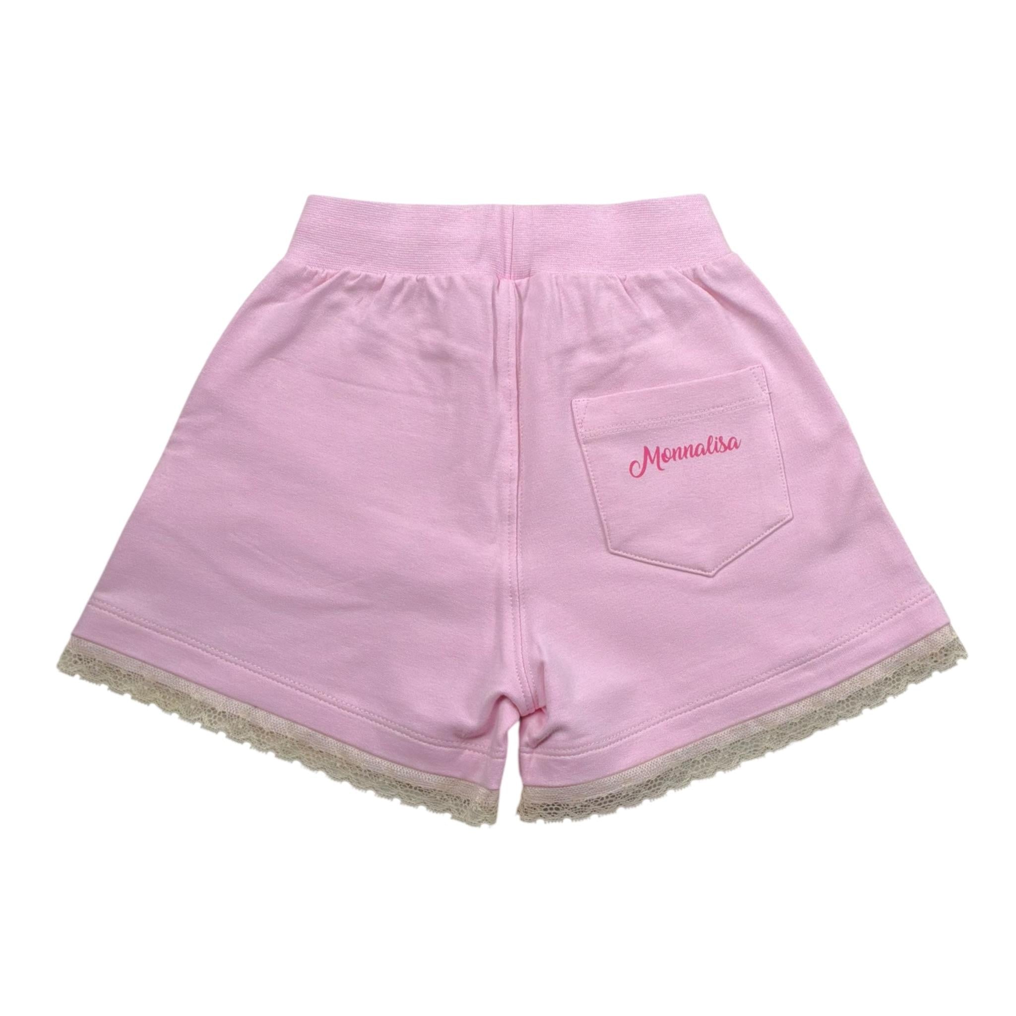 Monnalisa Short Tinta Unita con Stampa per Bambina 19E404 ROSA MONNALISA 