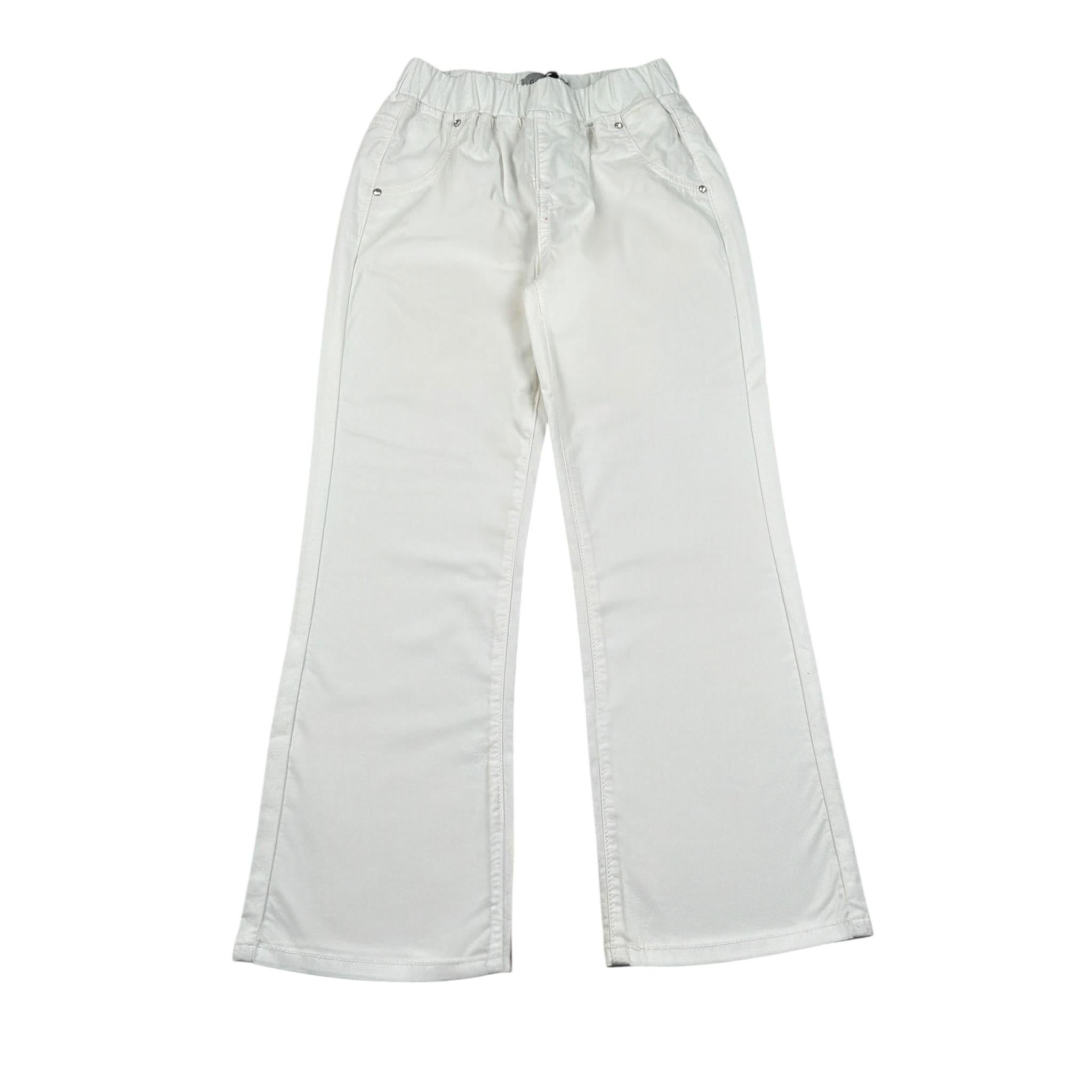 Gaelle Pantalone tinta unita con Elastico In Vita Bianco per Bambina 2745P00512 BIANCO GAELLE 