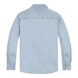 TOMMY HILFIGER camicia in denim tinta unita con tasconi Azzurro per Bambino KB0KB09080 AZZURRO TOMMY HILFIGER 