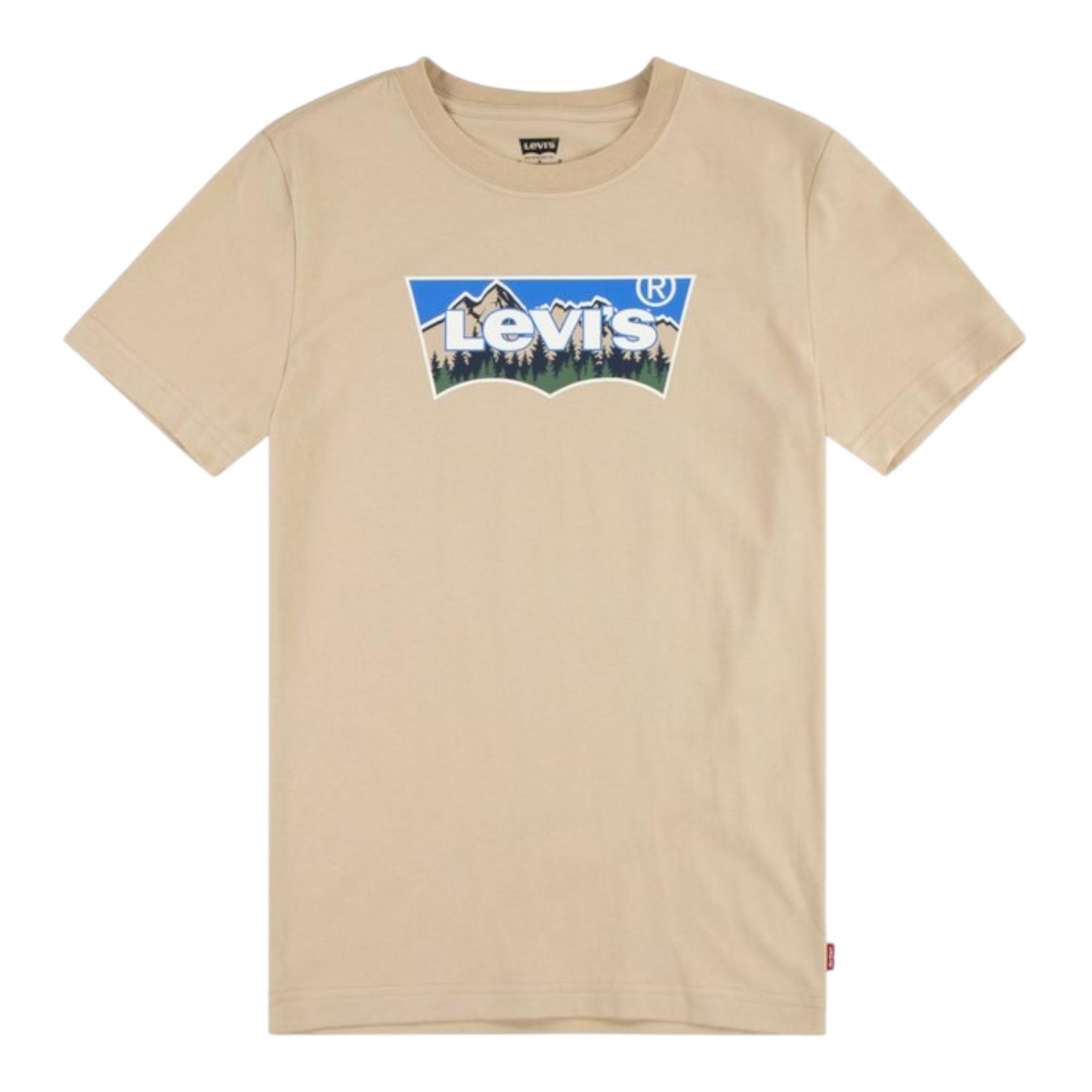 Levi'S T-Shirt Girocollo Tinta Unita con Logo per Bambino 9EL382 BEIGE LEVI'S 