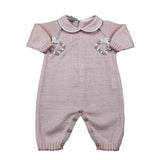 Marlu' Tutina Manica Lunga Tinta Unita con Ricami per Neonata EB2410 ROSA MARLU' 