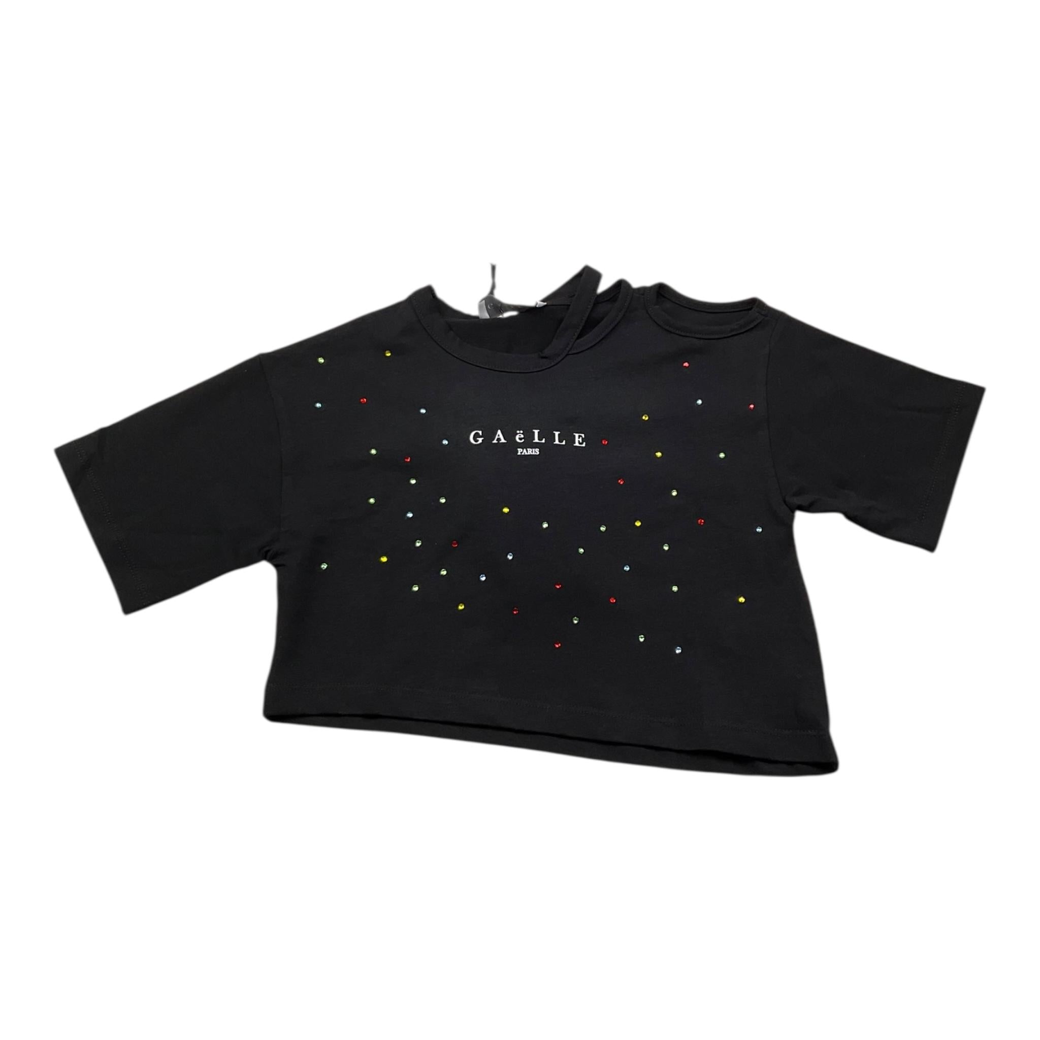 Gaelle T-Shirt Tinta Unita con Brillantini per Bambina 2746MY00410 NERO GAELLE 
