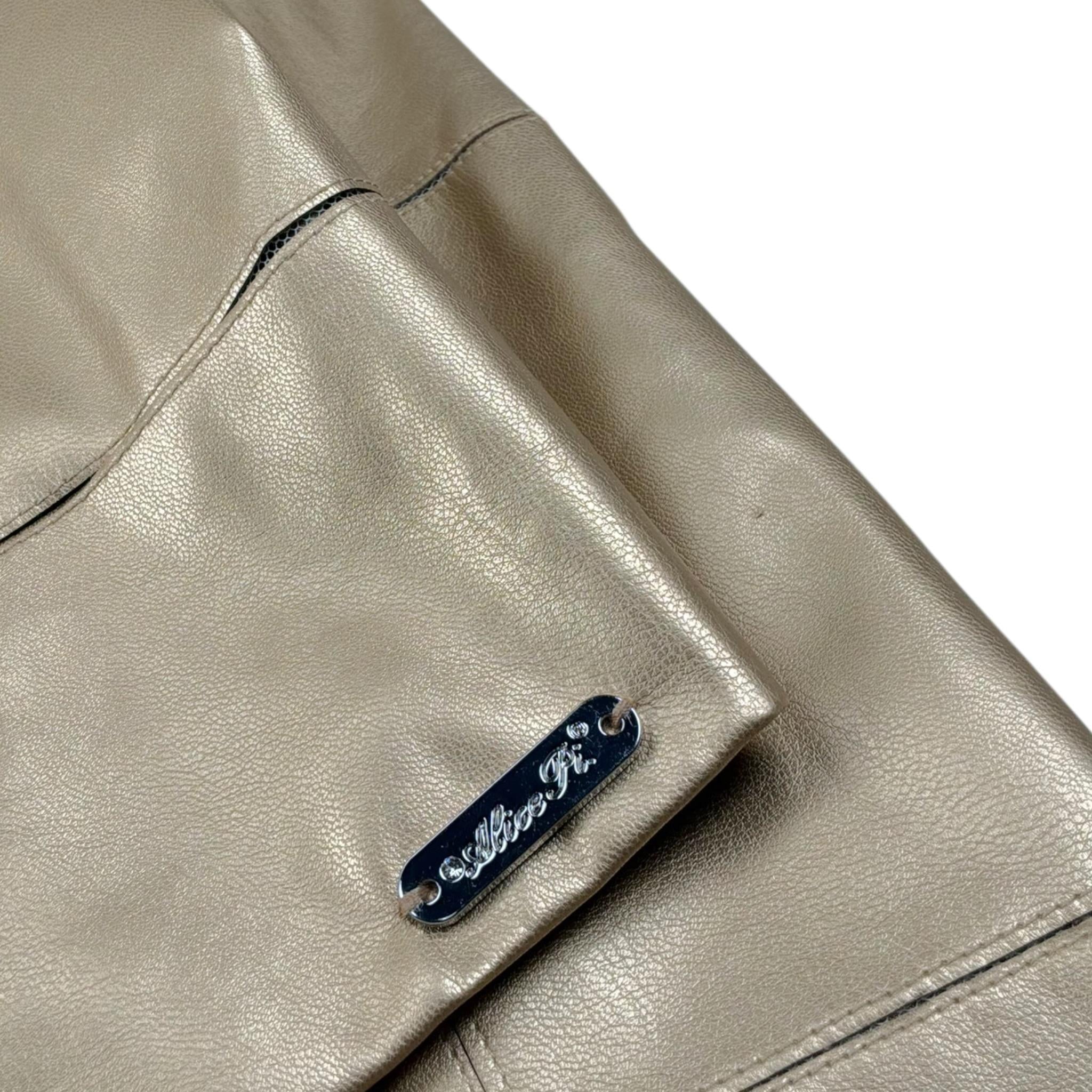 Alice Pi Giubbino Tinta Unita In Ecopelle per Bambina S242908 ORO ALICE PI 