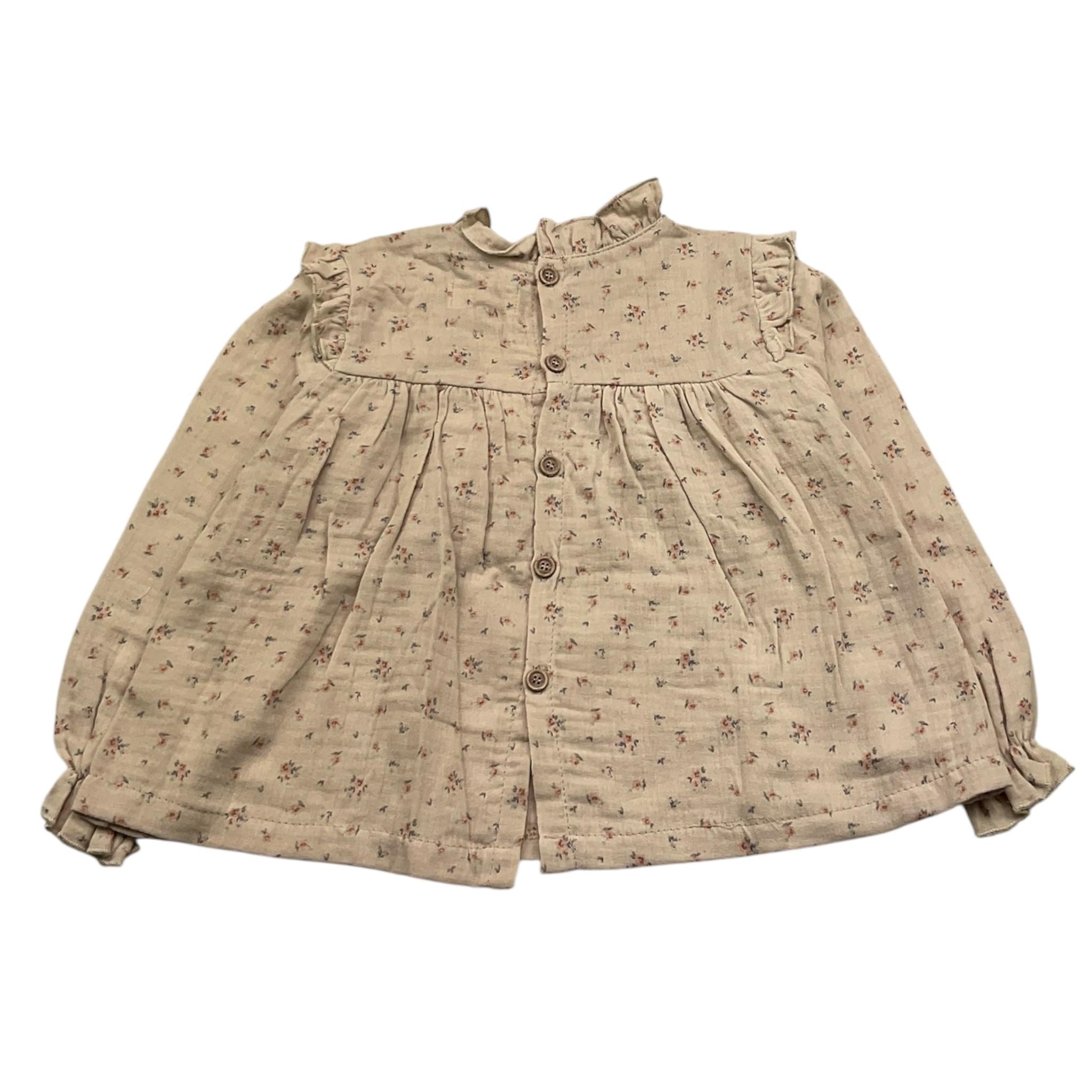 PETIT INDI camicia manica lunga fantasia floreale Rosa per Neonata AW24BK4648N ROSA PETIT INDI 