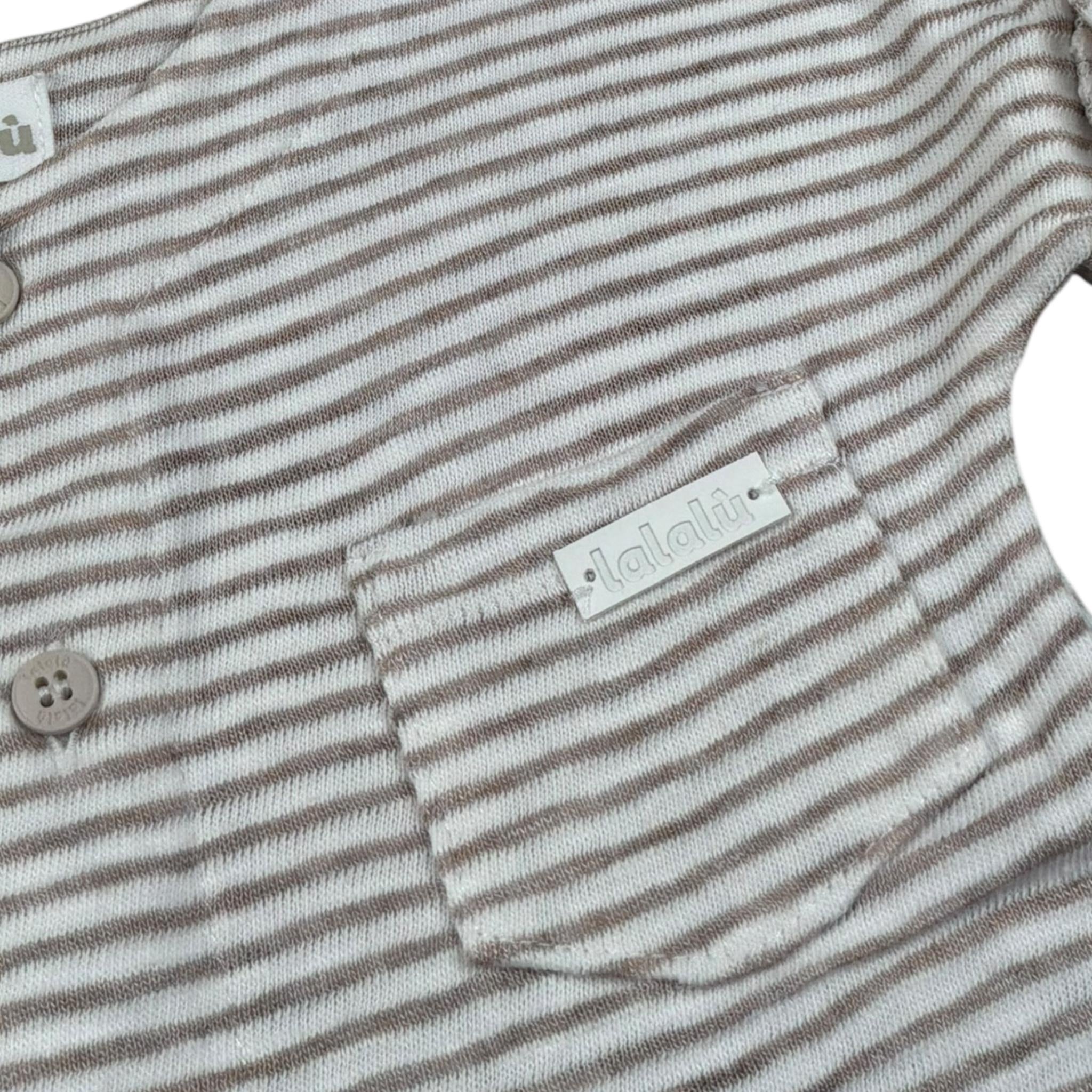 Lalalu' Pagliaccetto Bicolroe con Fantasia A Righe per Neonata TML4P BIANCO LALALU' 