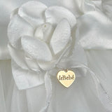 Le Bebe' Abito Cerimonia Tinta Unita con Tulle per Neonata LBG4285 BIANCO LE BEBE' 