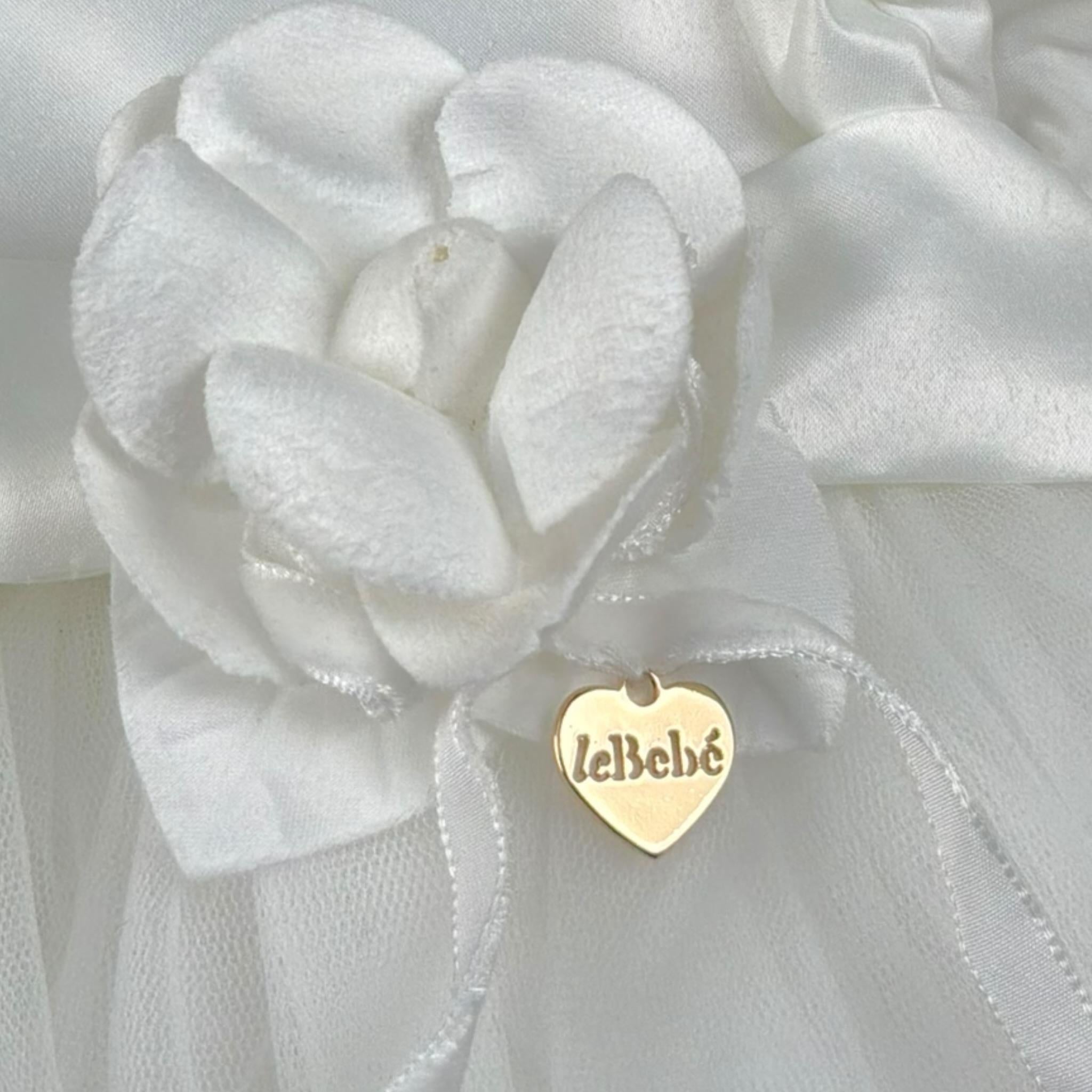 Le Bebe' Abito Cerimonia Tinta Unita con Tulle per Neonata LBG4285 BIANCO LE BEBE' 