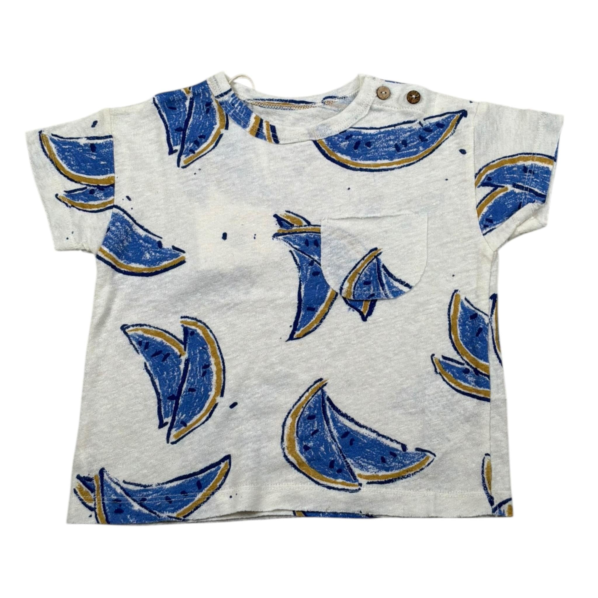 Play Up T-Shirt Girocollo Tinta Unita con Stampe per Neonato PA011AQ11056 PANNA PLAY UP 