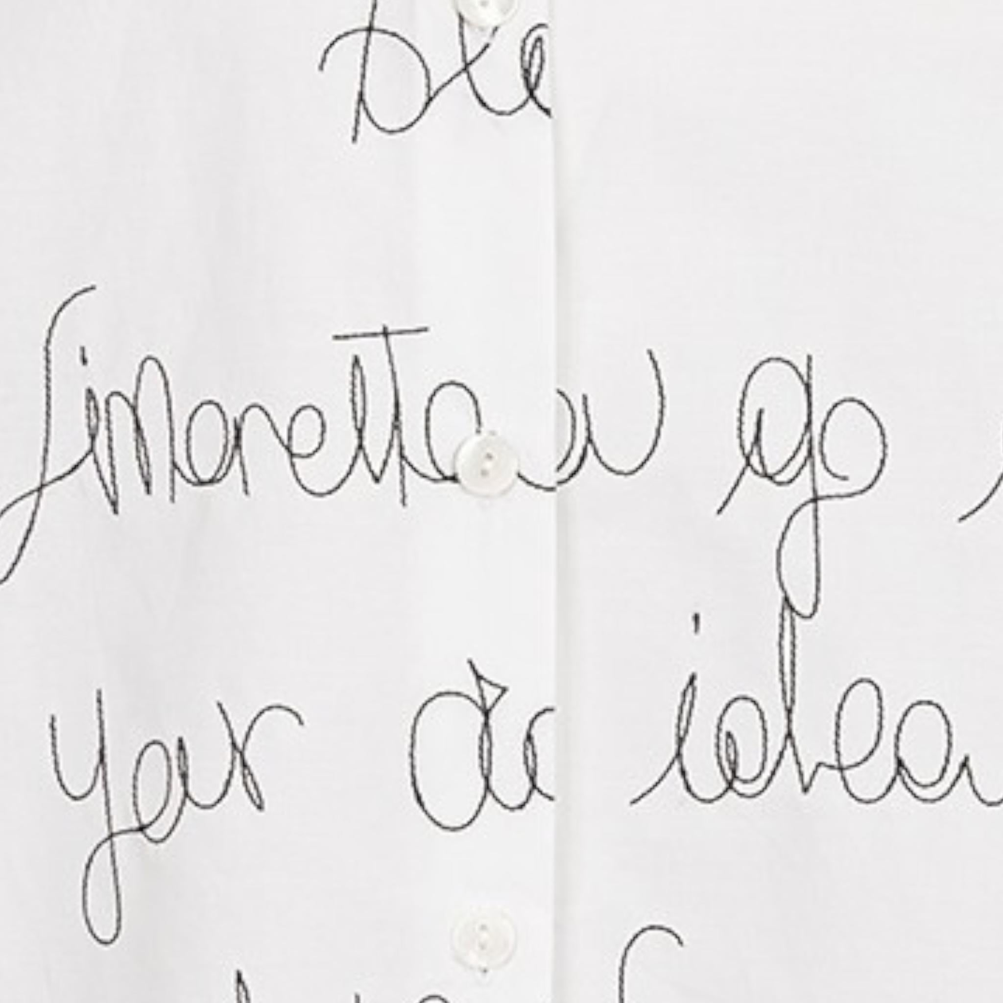 Simonetta Camicia Tinta Unita con Logo per Bambina SW5A40 BIANCO SIMONETTA 