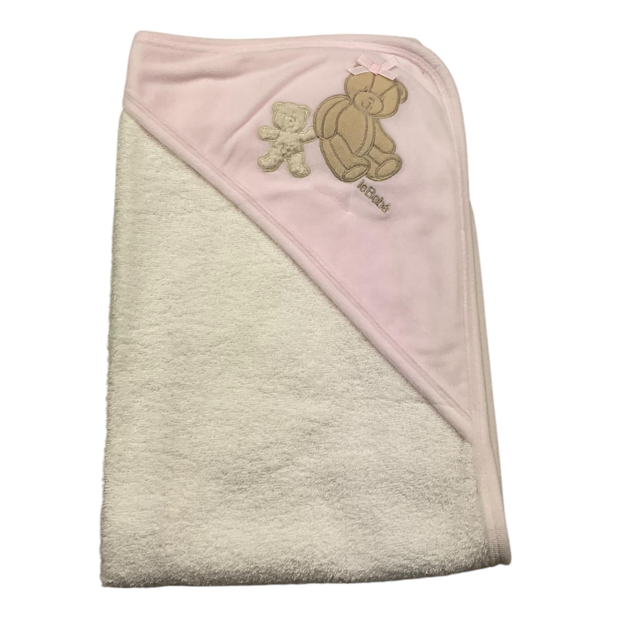 LE BEBE' poncho accappatoio bicolore Bianco/rosa per Neonata LBG5955 BIANCO/ROSA LE BEBE' 