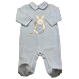 LE BEBE' tutina manica lunga tinta unita in ciniglia Azzurro per Neonato LBB5072 AZZURRO LE BEBE' 