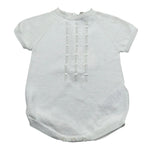 Wedoble Pagliaccetto Mezza Manica Tinta Unita con Ricami per Neonato V2401305R BIANCO WEDOBLE 