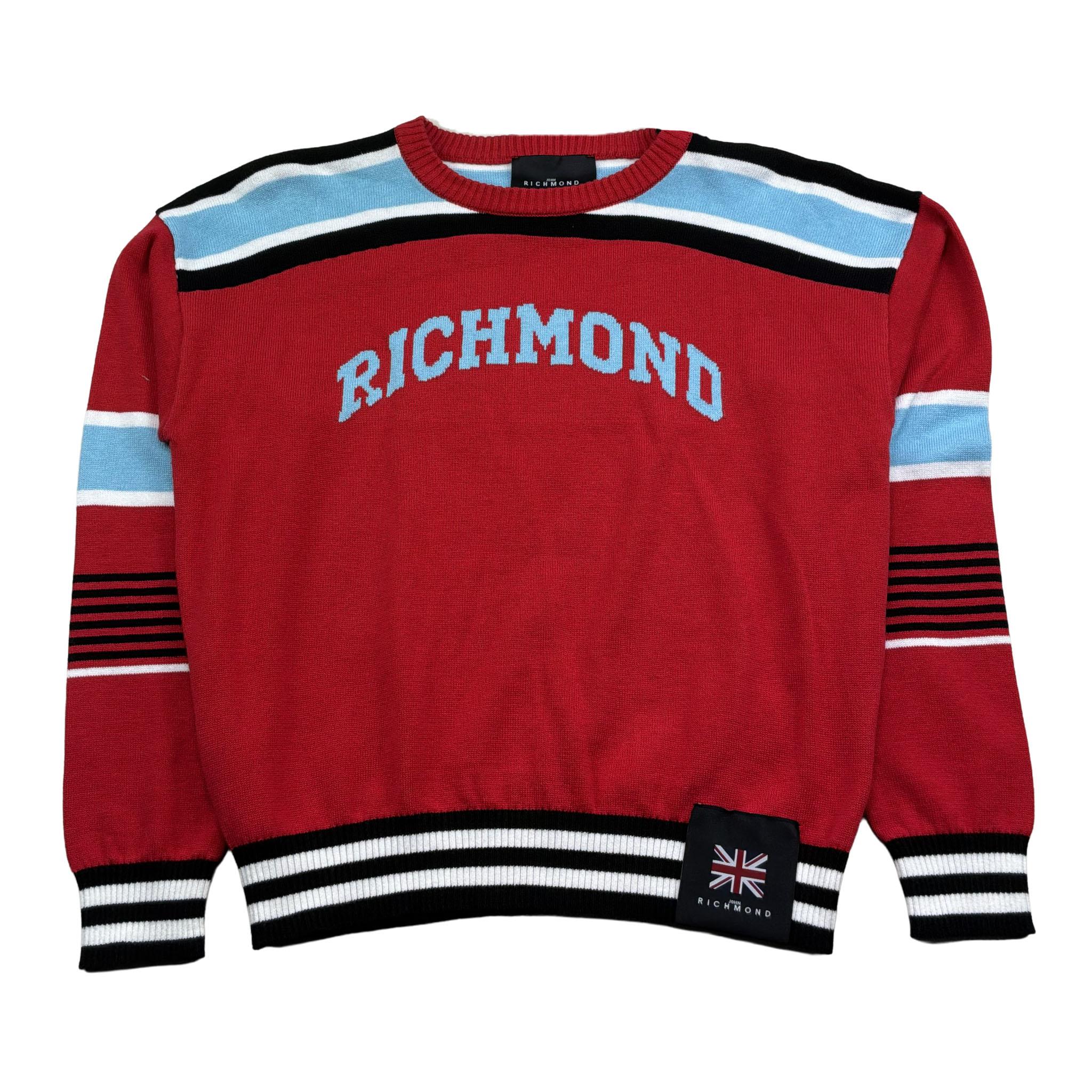 John Richmond Maglia Girocollo Tinta Unita con Stampa per Bambino RBP26124MA ROSSO JOHN RICHMOND 