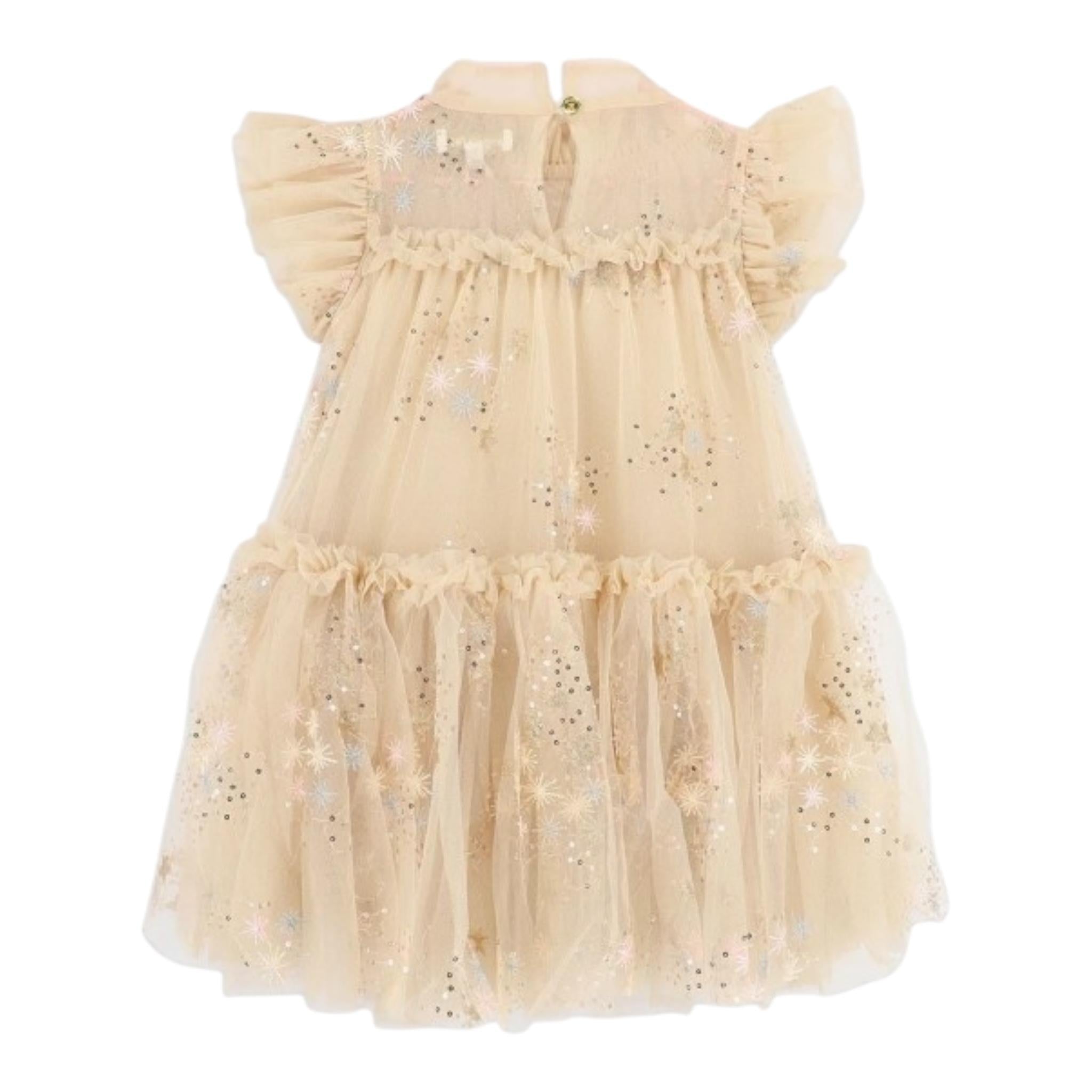 ANGEL'S FACE abito giromanica tinta unita con tulle Oro per Bambina MARIETTA ORO ANGEL'S FACE 