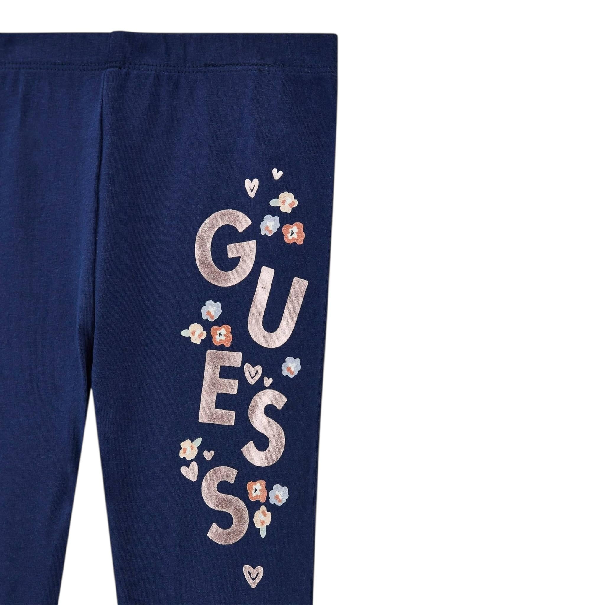 Guess Leggins Tinta Unita con Logo per Neonata K5RB02J1314X BLU GUESS 