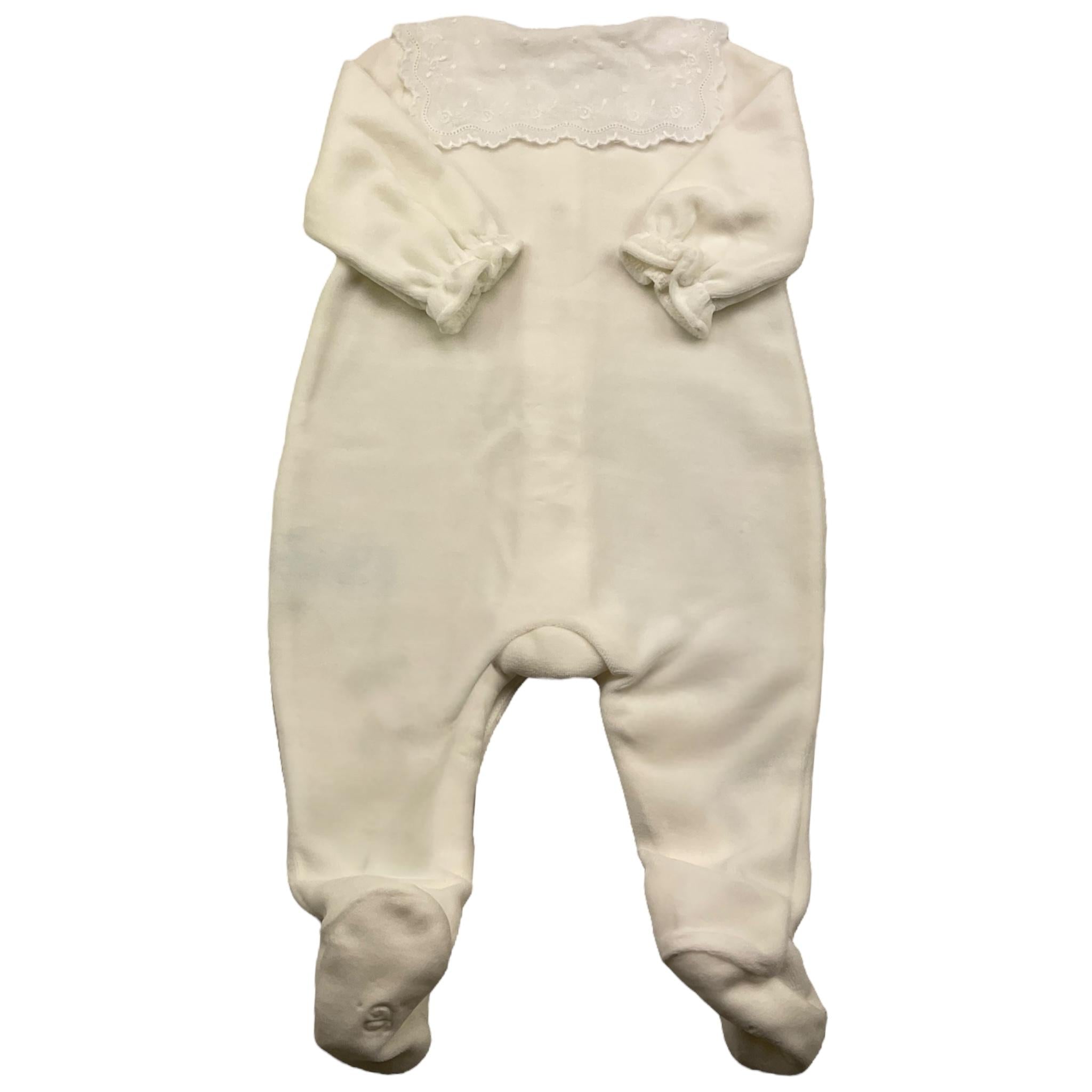 TARTINE ET CHOCOLAT tutina manica lunga tinta unita in ciniglia Bianco per Neonata TX54000 BIANCO TARTINE ET CHOCOLAT 