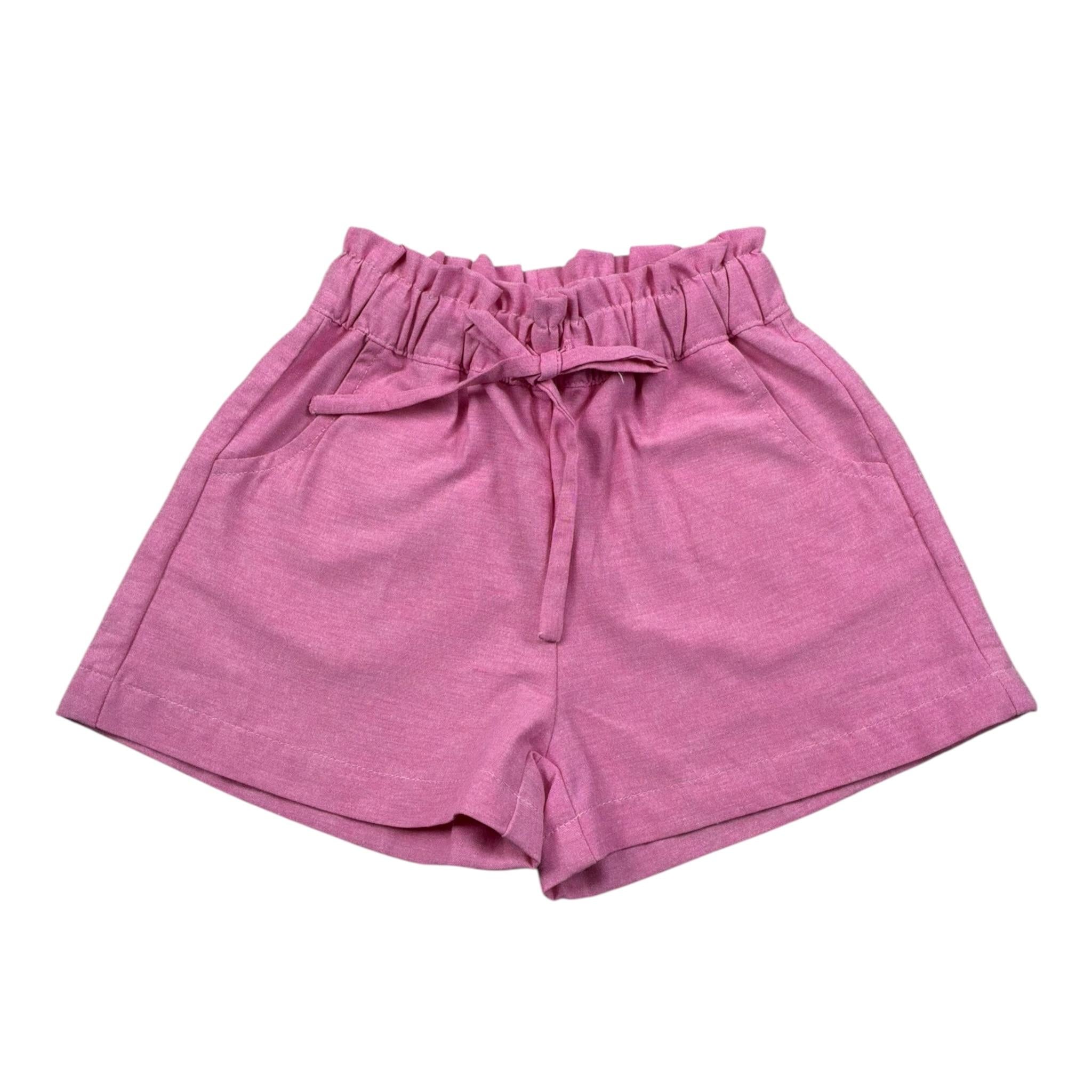Malvi & Co Short Tinta Unita con Elastico In Vita per Bambina S25M032SHLC ROSA MALVI & CO 