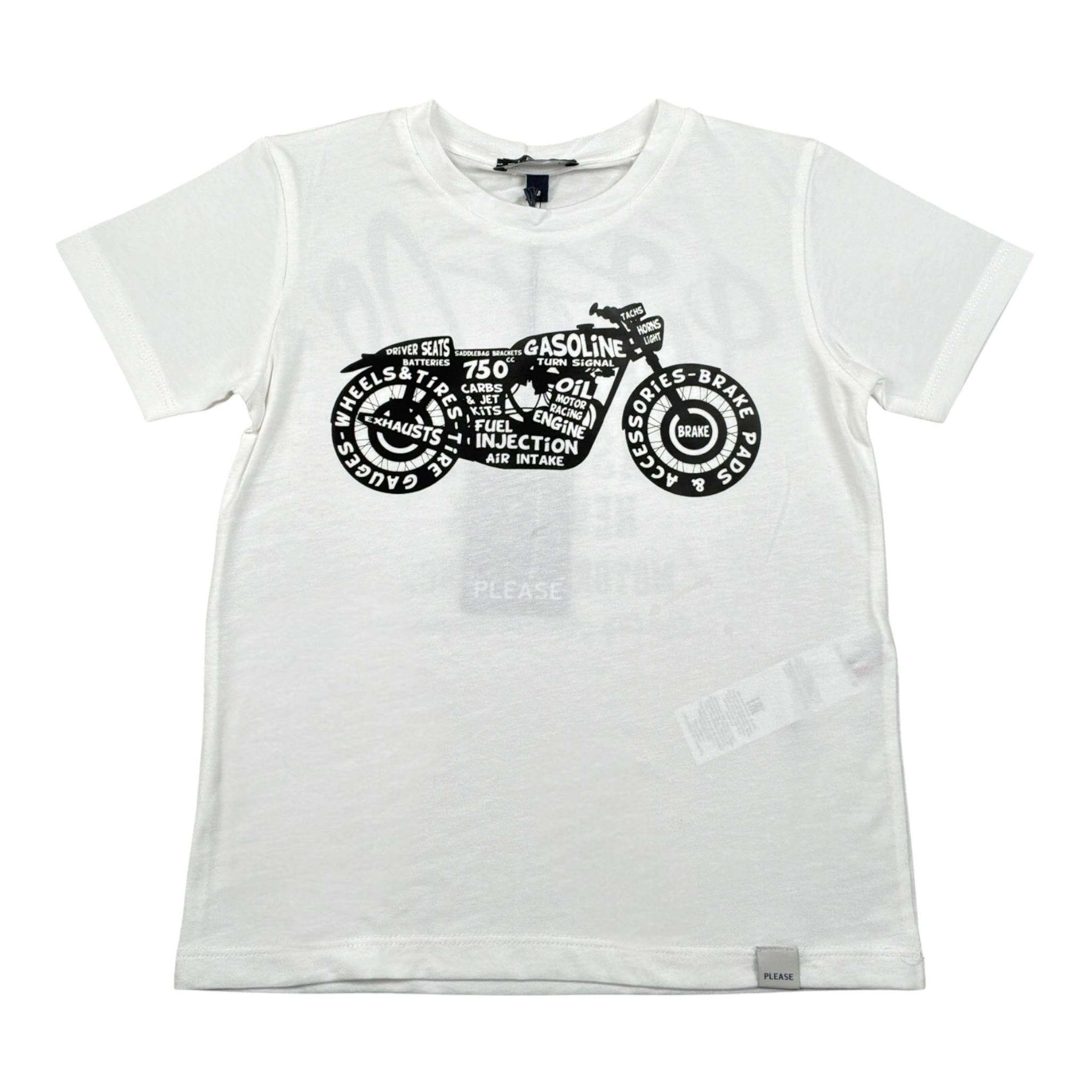 Please T-Shirt Girocollo tinta unita Bianco per Bambino MBE0030B72 BIANCO PLEASE 