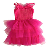 Aniye By Girl Abito Bretelline Tinta Unita Con Tulle Fuxia Per Bambina